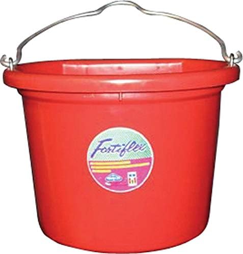 6/PACK FORTEX/FORTIFLEX FB108R 8QT FLAT SIDE BUCKET RED