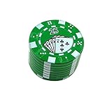 niceEshop(TM) Poker Card Splice Tobacoo Herb Grinder with Pollen Catcher (Random Color)