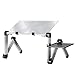 RAINBEAN Adjustable Laptop Table Stand for Bed,Portable Vented Lap Desk with Mouse Pad Side Compatible Notebook Tablets MacBook,Foldable Tray Table for Couch and Sofa,Aluminum Ergonomics Design-Silverthumb 1