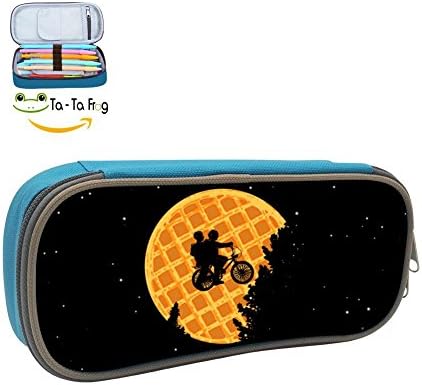 BE4T3EREGWS Friends Moon Waffle Riding Multifunction Pencil Bag Pencil Box Pen Case Stationery Pouch Student Box