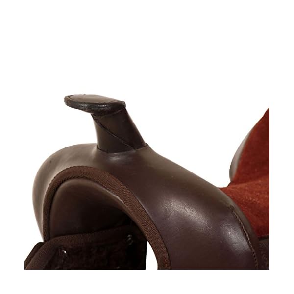 Festnight Sella Western/Sella per Monta Western Equitazione Completa Testiera e Pettorale in Vera Pelle 17" Marrone/Nero