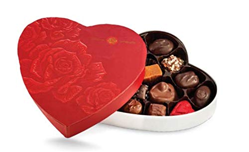 Abdallah Assorted Valentine’s Day Chocolate Embossed Heart Gift Box, 5.5 oz