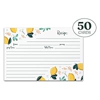Jot & Mark Recipe Cards | Lemon Zest Print Double Sided 4x6 Inch Set of 50