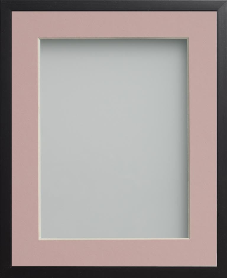 Frame Company Drayton Range Black Frame with Pink Mount, A4 for 10x6 *Choice of Sizes* Fitted with Real Glass