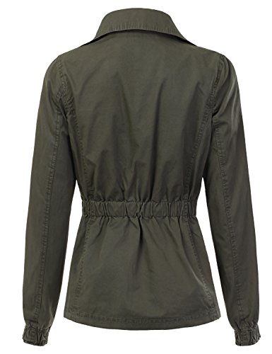 DRESSIS Women's Lightweight Military Anorak Jacket OLIVE S - Thumbnail 2