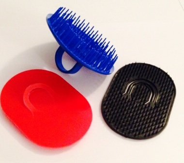 Shampoo Scalp Massage Brush Century #100 + 2 Genco Pocket Brushes * Made in USA * 3pack (Black Red and Blue Brush)