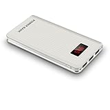 Dinto 10000mAH Portable Charger, 3 USB Port Power Bank with LCD Display and Torch Portable Power Bank External Battery Charge for iPhone,iPad,Samsung Galaxy,Tablets, iPad, Android (White)