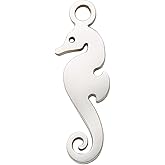 LiQunSweet 10 Pcs 304 Stainless Steel Metal Pendant Sea Horse Animal Hippocampus Seahorse Charms Jewelry Findings for Jewelry Making - 15x4.7mm