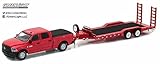 New 1:64 HITCH & TOW SERIES 9 - RED 2016 RAM 2500 & HEAVY DUTY CAR TRAILER Diecast Model Car By Greenlight