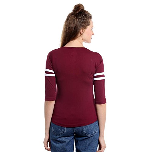 the dry state women's cotton burgundy new york full sleeves tshirt
