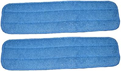 Wet Mop Pads (2 Pack) Professional Quality for Harwood Tile and Laminate Floors Fits Velcro Strip Mop Heads From 16 to 18 Inches In Length