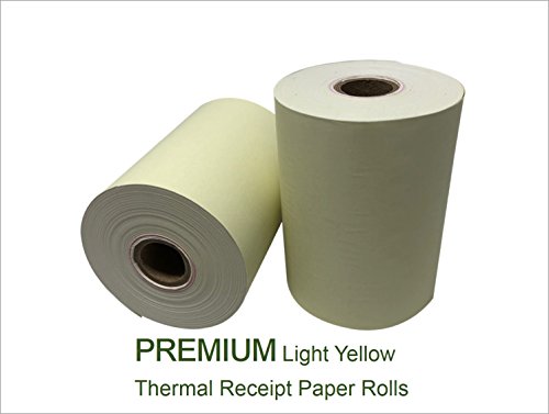 Clover Flex Mini and Mobile 2 1/4 x 45 Thermal Light Yellow Receipt Paper Rolls (10 rolls) - Thumbnail 2
