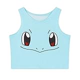 Pokemon Go! Women Bustier Crop Top Skinny T-Shirt Sports Dance Tops Vest Tank