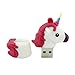 CHUYI Novelty Unicorn Shape Design 32GB USB 2.0 Flash Drive Cute Memory Stick Horse Thumb Drive Data Storage Pendrive Cartoon Jump Drive Gift (White)