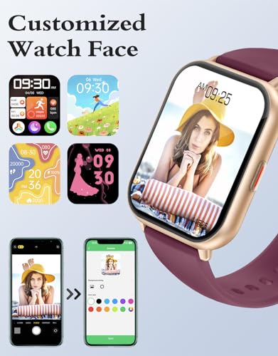 RUIMEN Smartwatch with Calls, Smart Watch Receive Call and Voice Assistant, Smartwatch Woman Man with Pedometer Blood Oxygen Waterproof IP68 100+ Sports Modes