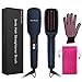 TEC.BEAN Ionic Hair Straightener Brush for Silky Frizz Free Hair, Anti-Scald Ceramic Straightener Comb with Heat Resistant Glove