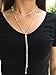 Akak Store New Fashion Element Statement Necklace Long Beaded Chain Wild Lasso Necklace for Women Costume Accessories（Silver Plated）