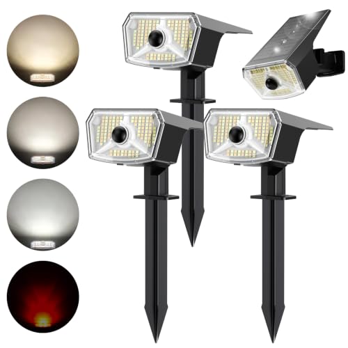TECKNET太阳能户外防水射灯108LED4件套