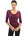 PattyBoutik Women's Cowl Neck Backless Buckle Twinset Top (Dark Magenta M)