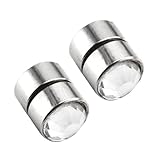 JOVIVI® 2pc 6G Look Stainless Steel Fake Magnetic Crystal Ball Nose Ear Lip Stud, Non Piercing (White)