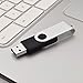 JUANWE 32GB 10 Pack USB Flash Drive Bulk USB 2.0 Thumb Drive Jump Drive Fold Storage Swivel Memory Stick with Key Ring Design Portable Pen Drive, Black
