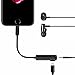 TELE-T T01A 2 in 1 Lightning AUX Headphone Jack and Charge Adapter Lightning Audio Splitter for iPhone 7/7 Plus with Compatible iOS 11 with Volume Control and Switch Songs, Black