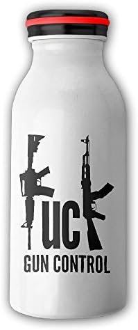 FUCK GUN CONTROL Vacuum Insulated Stainless Steel Bottle - 12-Ounce Cup White