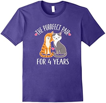 Mens 4th Anniversary Gift Shirt Cute Couples 4 Years Medium Purple