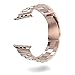 Fwheel Compatible With Apple Watch Band 42mm&44mm,Stainless Steel Replacement Watch Band With Double Button Folding Clasp Compatible With Apple Watch Series 1 2 3,4,Sport,Edition(Rose Gold 42mm)