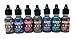Favorites Collection 9 - Tim Holtz Alcohol Inks and Mixatives 7 Bottle Bundle, Mushroom, Denim, Cranberry, Eggplant, Stream, Sepia, Gunmetal Mixative, 10x Pixiss Ink Blending Tools