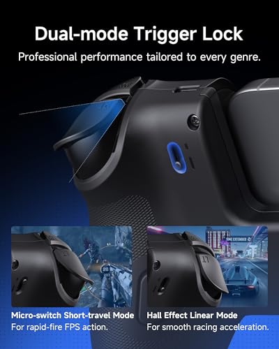 Controller mobile EasySMX M20 con USB-C per iPhone, smartphone Android e tablet 8,5", controller per smartphone con joystick a effetto Hall/grilletto a due stadi, doppi motori di presa