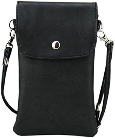 Cell Phone Purse Bag, aubaddy Matte PU Leather Mini Crossbody Bag for iPhone X/iPhone Series and More Phones Size 6 inch Below (Black)