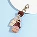 Pom Pom Tassel Keychain - Women's Novelty Keychains For Purse Bag Charm, Unique Gifts For Girls Jewelry (Brown)