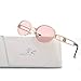 MINCL/Vintage Designer Fashion Sunglasses Oval Frame UV Protection (gold-pink, gold-pink)