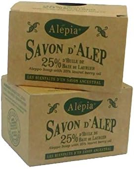 (Pack of 2) Aleppo soap with 25% Laurel berry oil - Savon Alep 25% d'huile de baie laurier (Lot de 2)