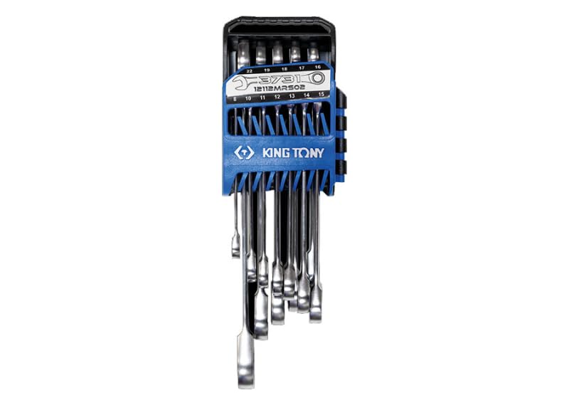 Juego Llaves combinadas con carraca sobre rack - 12 piezas