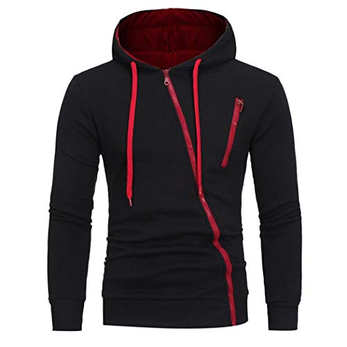 Oblique Zipper Hoodie Slim Fit, Long Sleeve Kuwait Ubuy