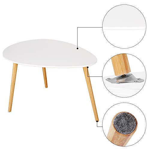 HOMFA Large Nesting Coffee Tables for Living Room, Drop Shape End Side Tables Sofa Console
