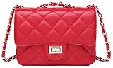ILISHOP Women's Fashion Shoulder Bag Quilting Chain Cross Korean Ladies Handbag (red)