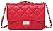 ILISHOP Women's Fashion Shoulder Bag Quilting Chain Cross Korean Ladies Handbag (red)