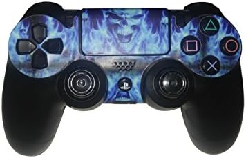 TFSM Branded Blue Flame Skull Fire Skull PS4 Playstation 4 Skin Decal for Single Controller