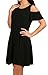 OFEEFAN Women's Off The Shoulder Summer Swing Tank Sundress Black S