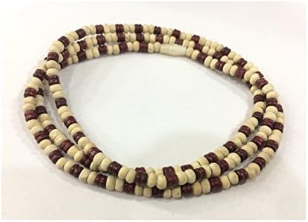 IndianStore4All Rosary Tulsi Chandan Combined Beads Basil And Red Sandalwood 4-4.5 mm Beads Mala Necklace