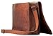 PhoenixCraft Leather Full Flap Messenger Handmade Bag Laptop Bag Satchel Bag Padded Messenger Bag School Bag 15X11X4 Inches Brown