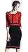 Homeyee® Women's Vintage Colorblock Career Bodycon Dress B235 (M, Red)