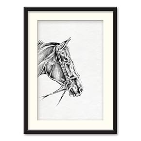 Black Paper Framed Canvas Wall Art for Living Room, Bedroom Horse Theme Canvas Prints for Home Decoration Ready to Hanging - 23x31 inches