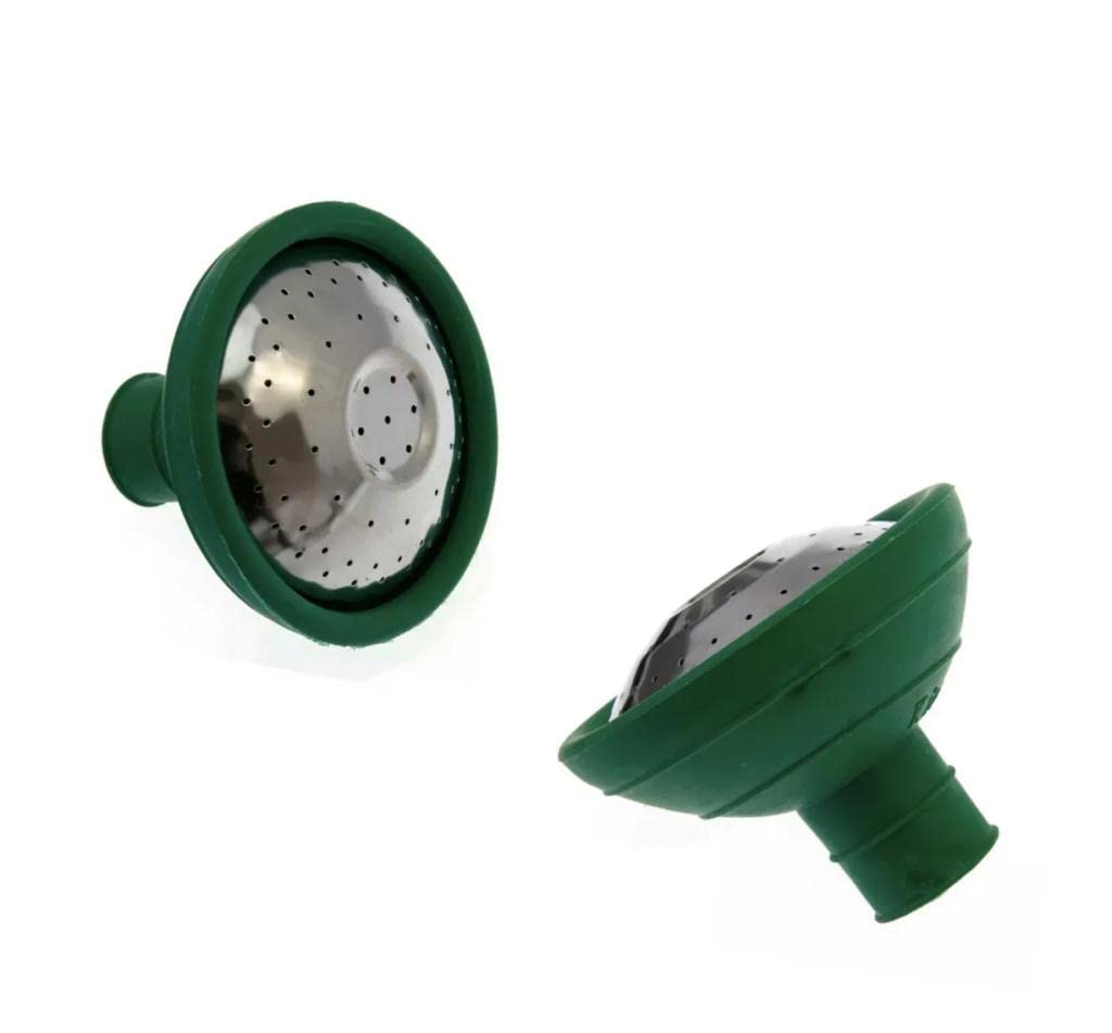 AQSERVICES Watering Can Rose, Universal Fine Rose Watering Rose Head, Water Sprinkler Sprayer for Seedling (2x Green & Silver),11x7.5x17 cm,WC1