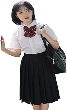 Amazon 大きいサイズ 制服 セーラー服 女子高生 春夏秋 Jk制服 半袖 長袖 コスプレ 高校生 セーラー服 プリーツスカート リボン ネクタイ 3点セット レディース Jk コスチューム スクール ギャル ネイビー 団体服 コスプレ衣装 学園風 Jk制服 5xlまで 半袖 赤リボン