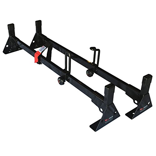 Steel H1 Low Profile 2 Bar Ladder Roof Rack for a Transit Connect 2014-Newer Black