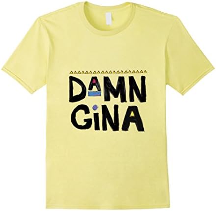 Mens Damn Gina T-shirt Go Gina 90s Tee Small Lemon